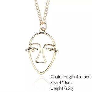 3/$30 💛 Abstract Face Necklace
